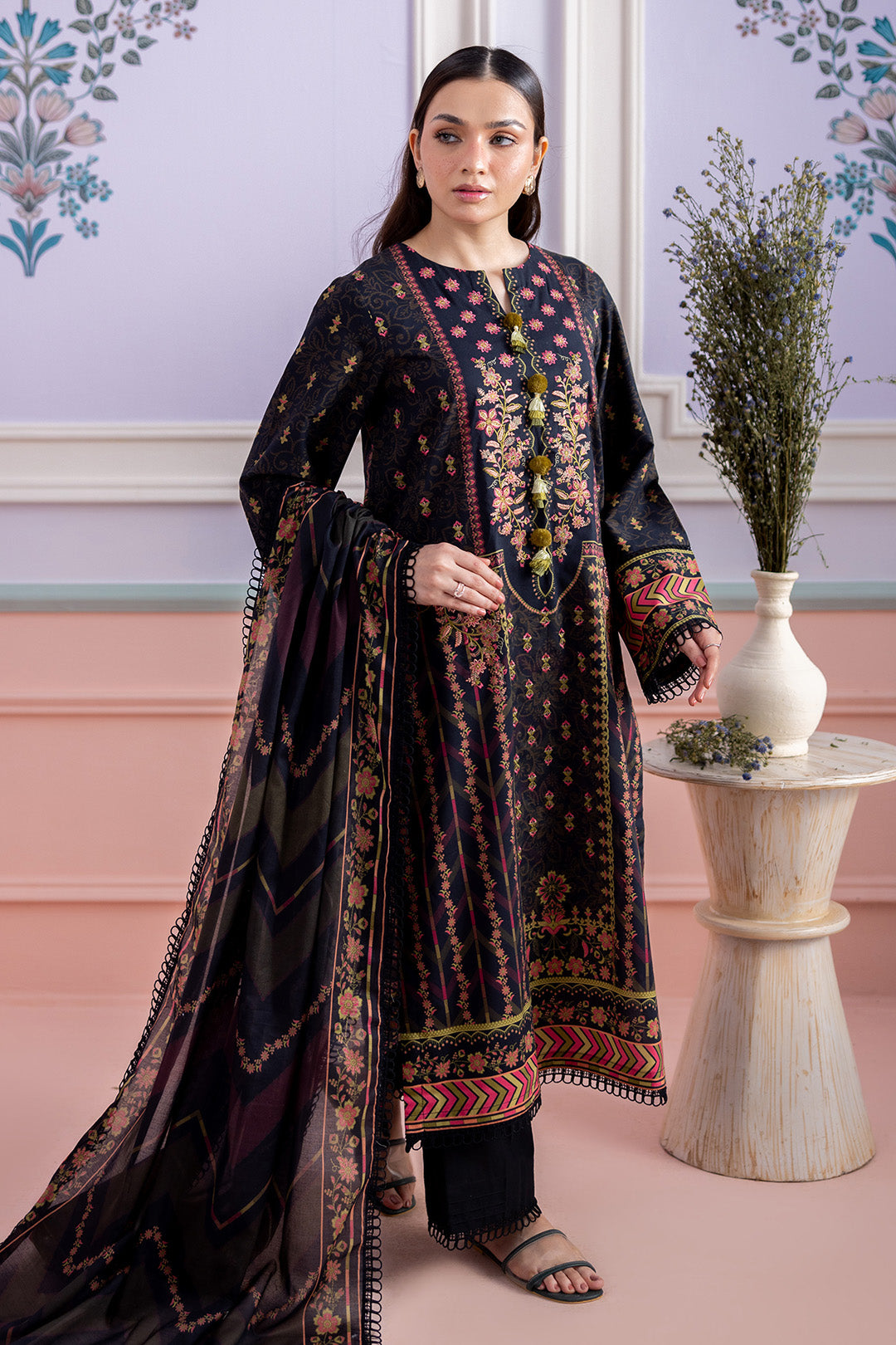 Embroidered Shirt Shalwar Dupatta - 0495