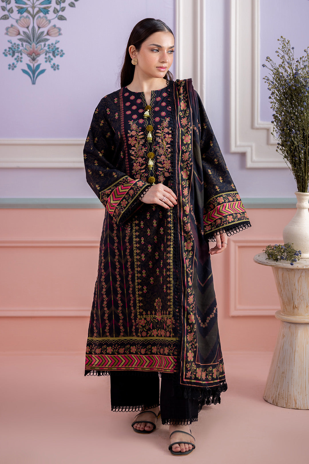 Embroidered Shirt Shalwar Dupatta - 0495