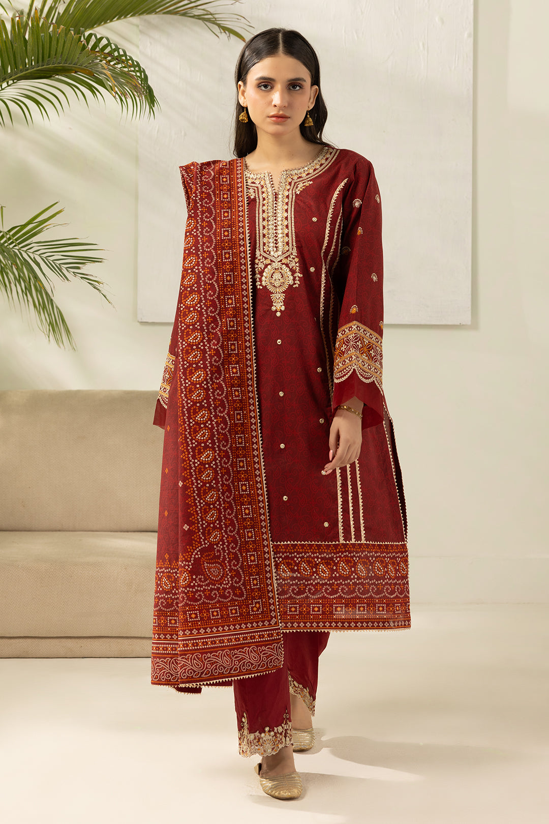 Embroidered Shirt Shalwar Dupatta - 0501