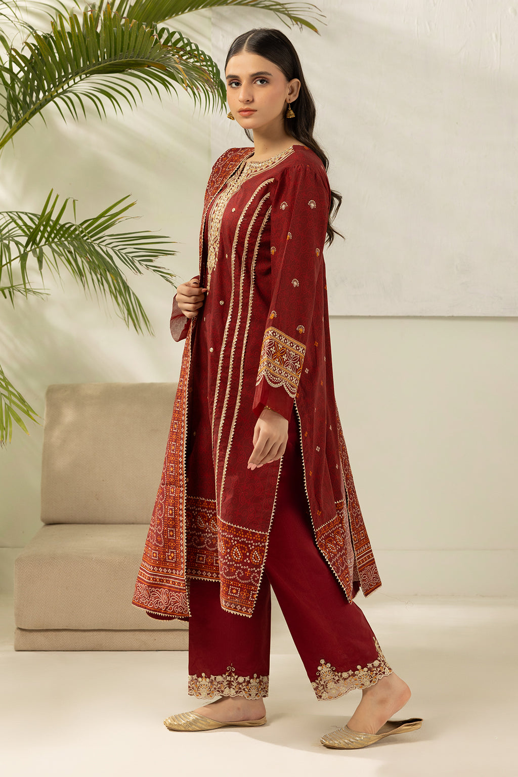 Embroidered Shirt Shalwar Dupatta - 0501