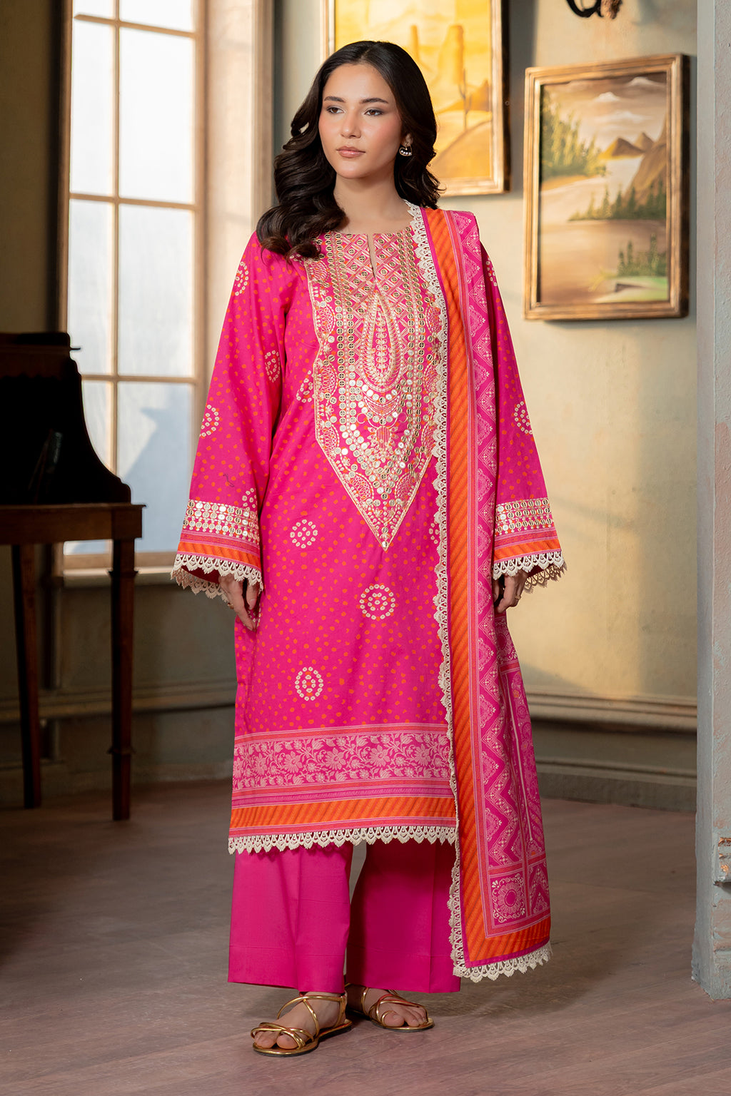 Embroidered Shirt Shalwar Dupatta - 0502