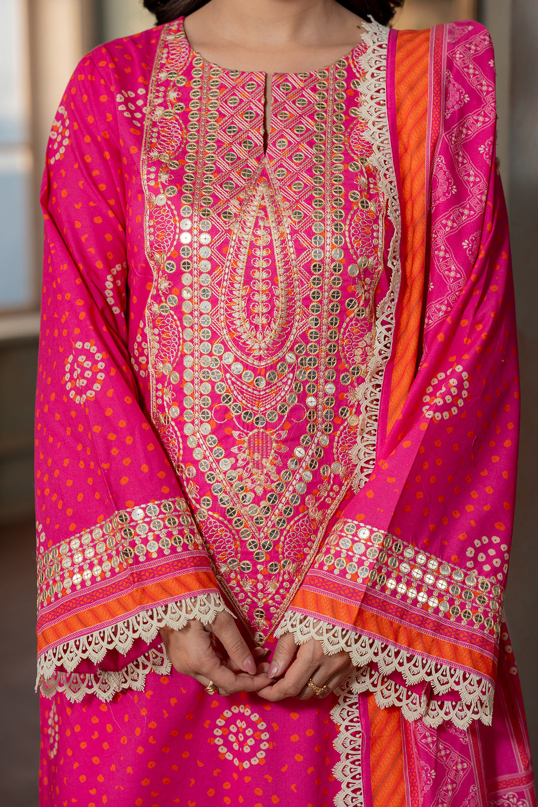 Embroidered Shirt Shalwar Dupatta - 0502