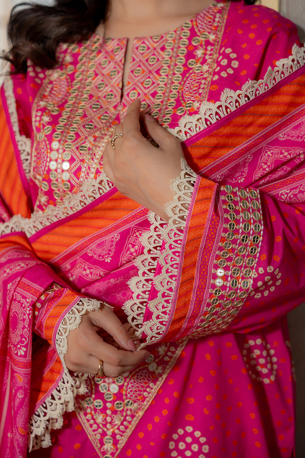 Embroidered Shirt Shalwar Dupatta - 0502