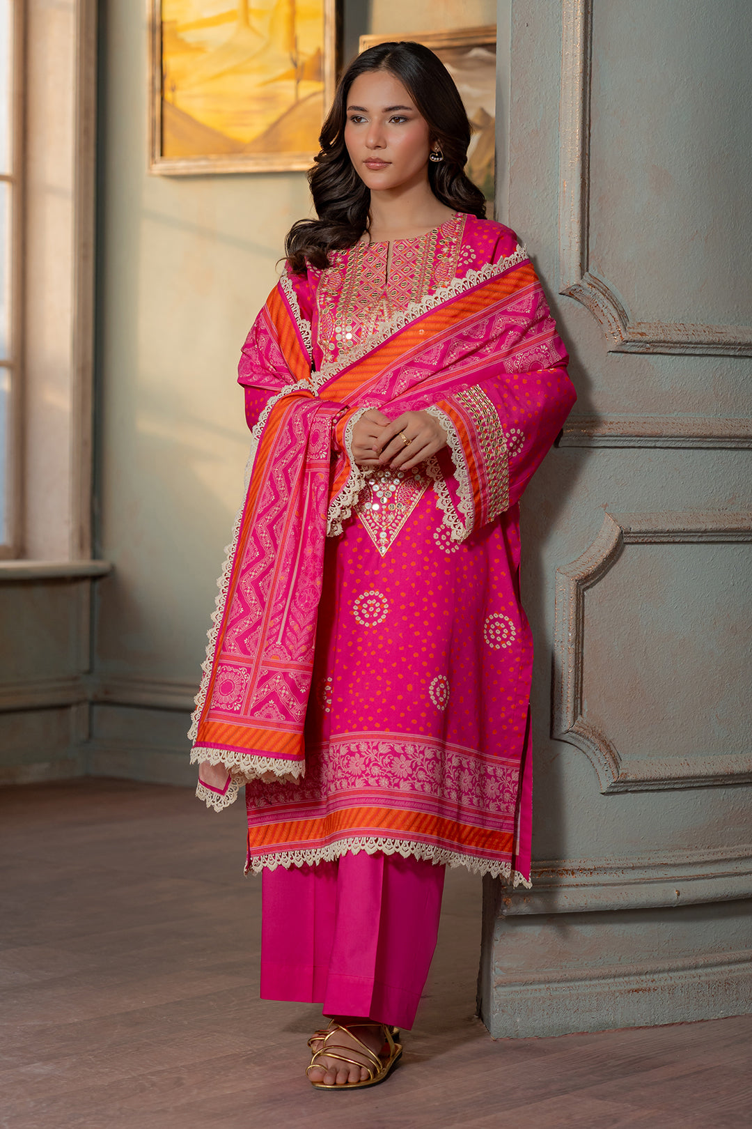 Embroidered Shirt Shalwar Dupatta - 0502
