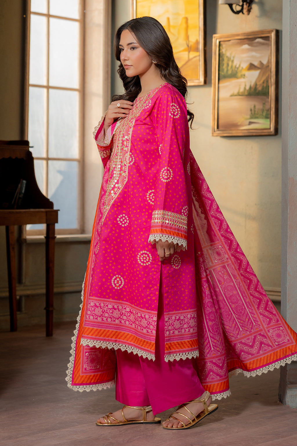 Embroidered Shirt Shalwar Dupatta - 0502
