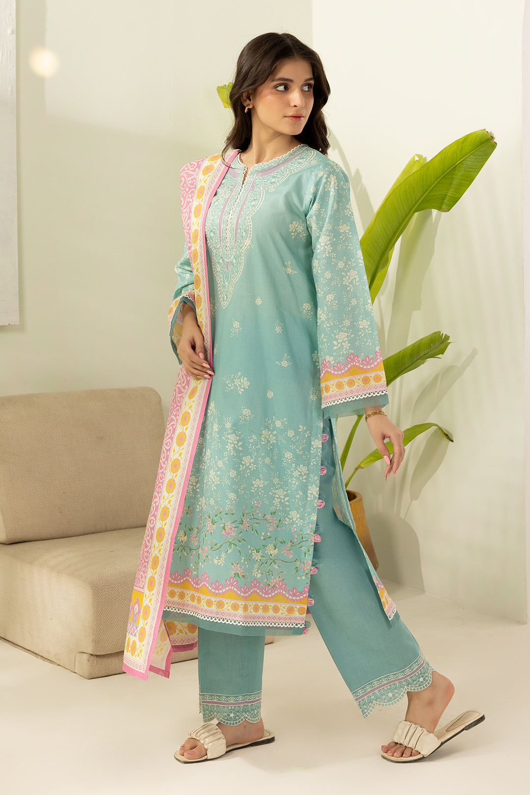 Embroidered Shirt Shalwar Dupatta - 0504
