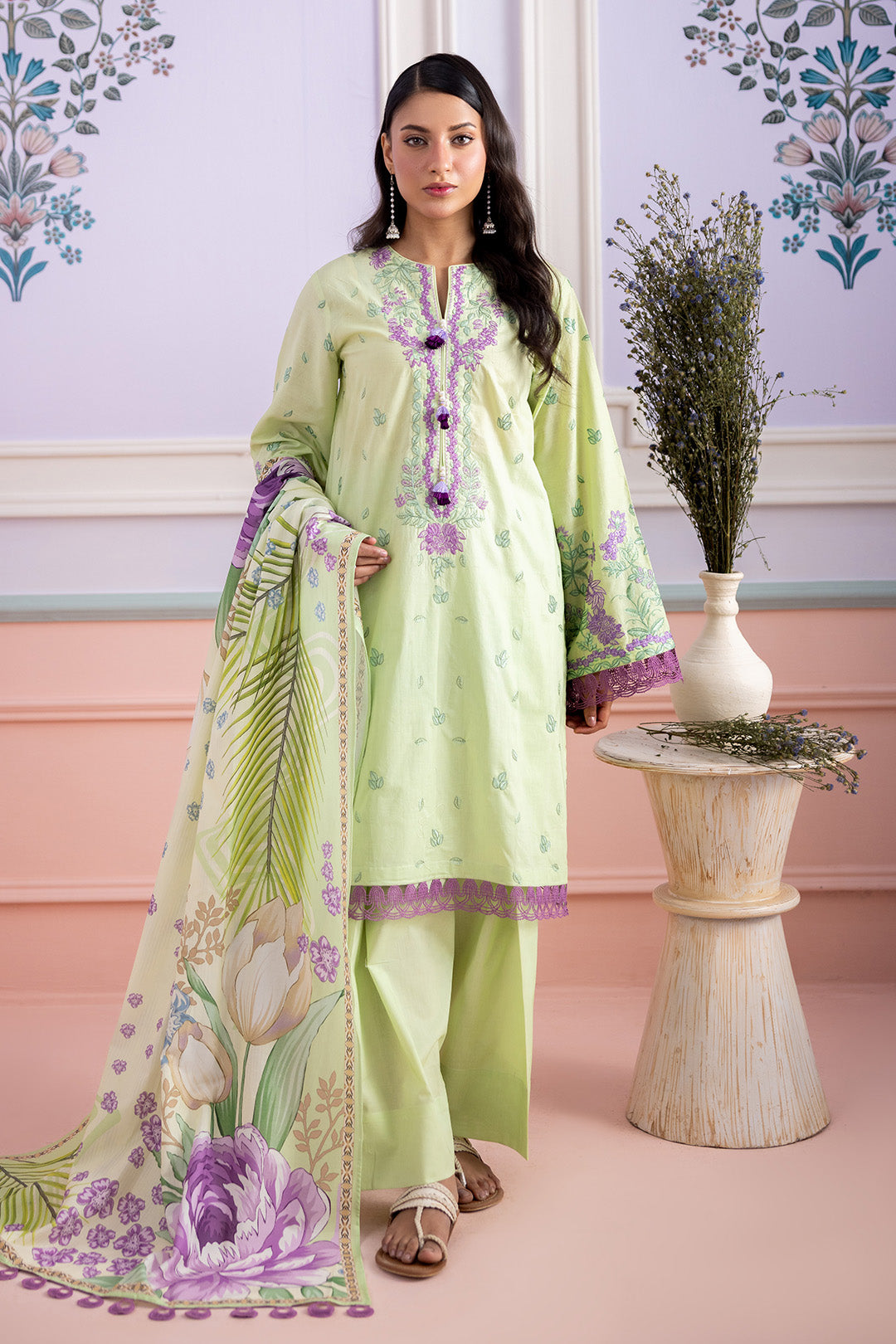 Embroidered Shirt Shalwar Dupatta - 0506