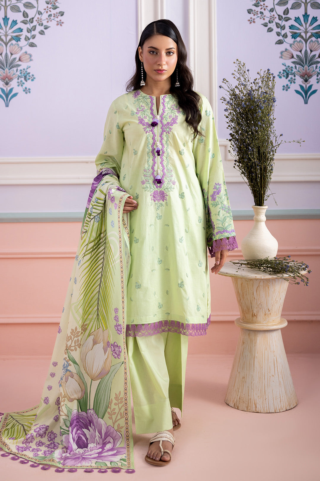 Embroidered Shirt Shalwar Dupatta - 0506
