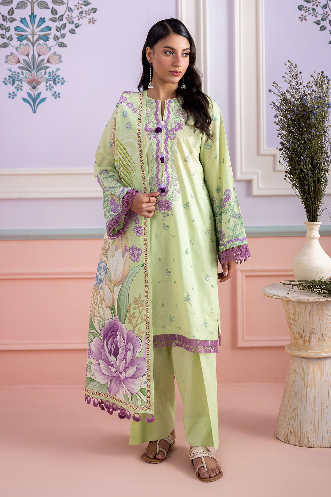 Embroidered Shirt Shalwar Dupatta - 0506