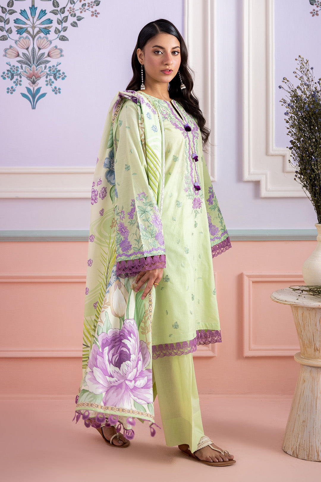 Embroidered Shirt Shalwar Dupatta - 0506