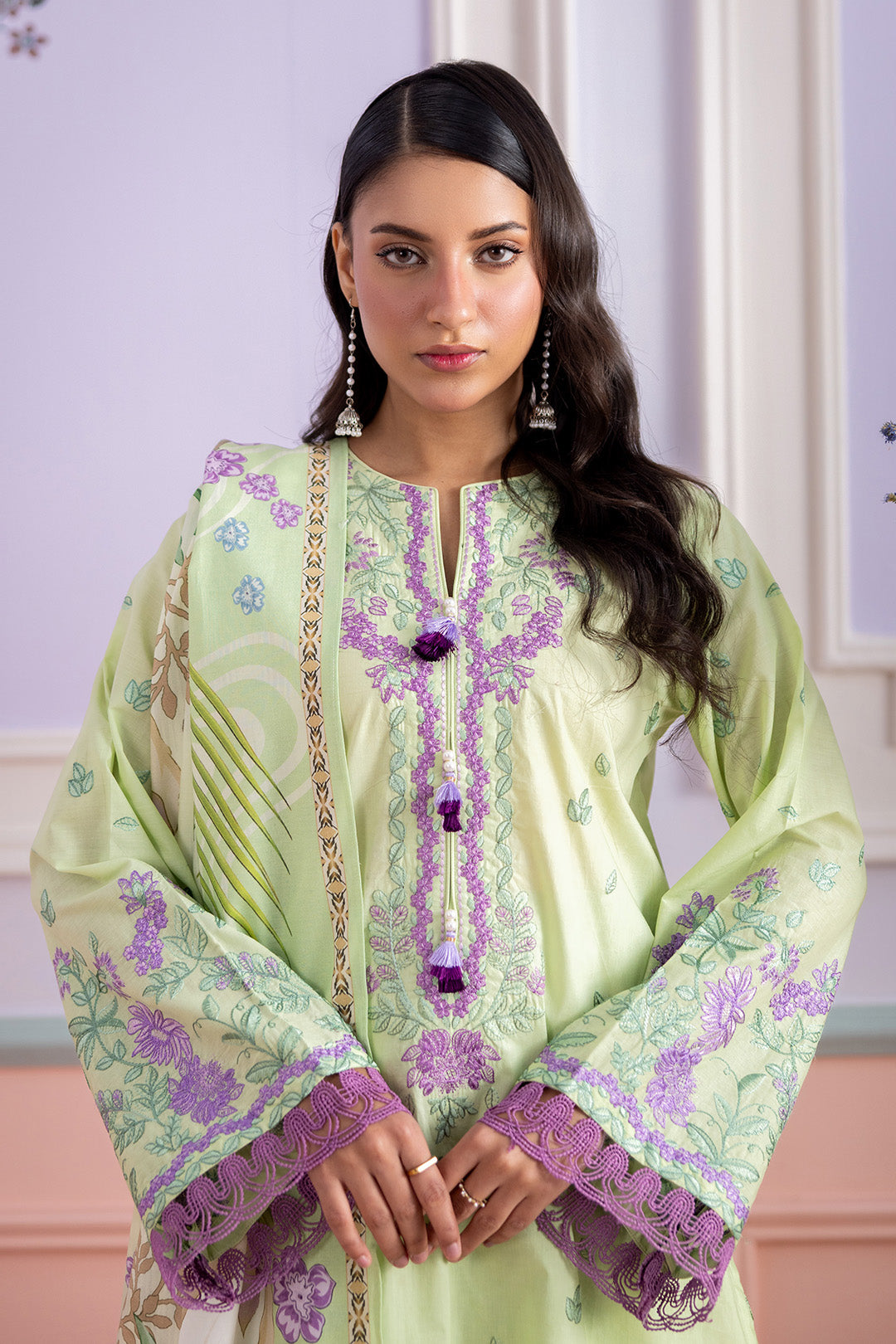 Embroidered Shirt Shalwar Dupatta - 0506