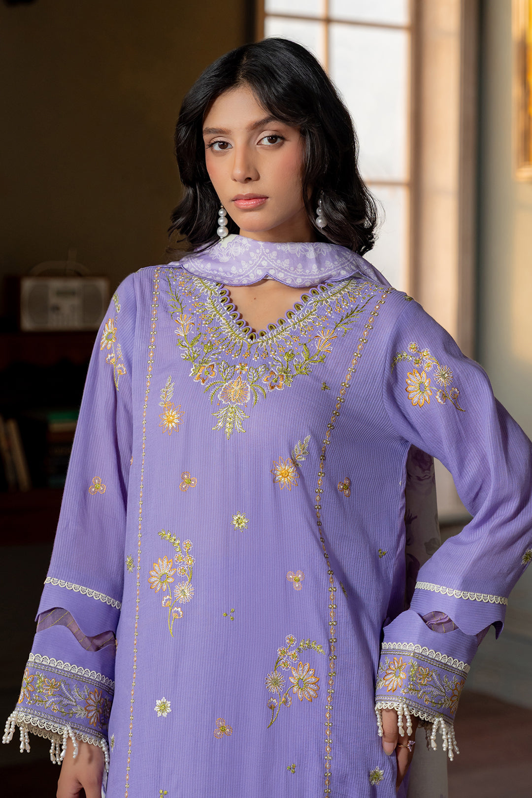 Embroidered Shirt Shalwar Dupatta - 0508
