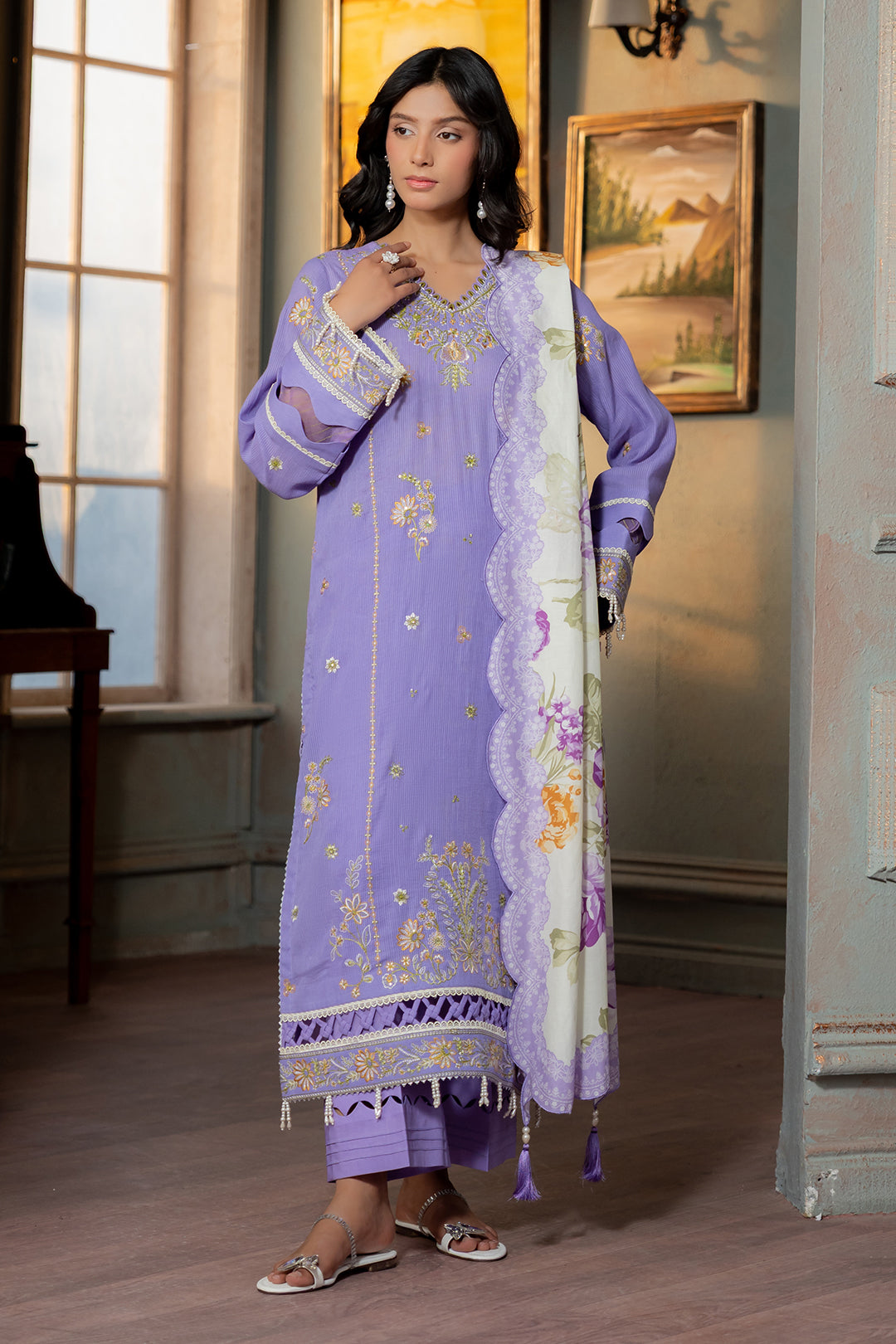 Embroidered Shirt Shalwar Dupatta - 0508