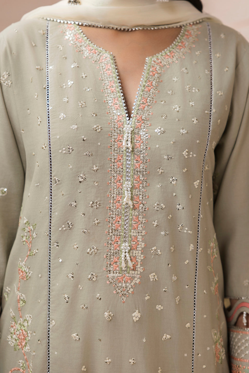 Embroidered Shirt Shalwar Dupatta - 0509