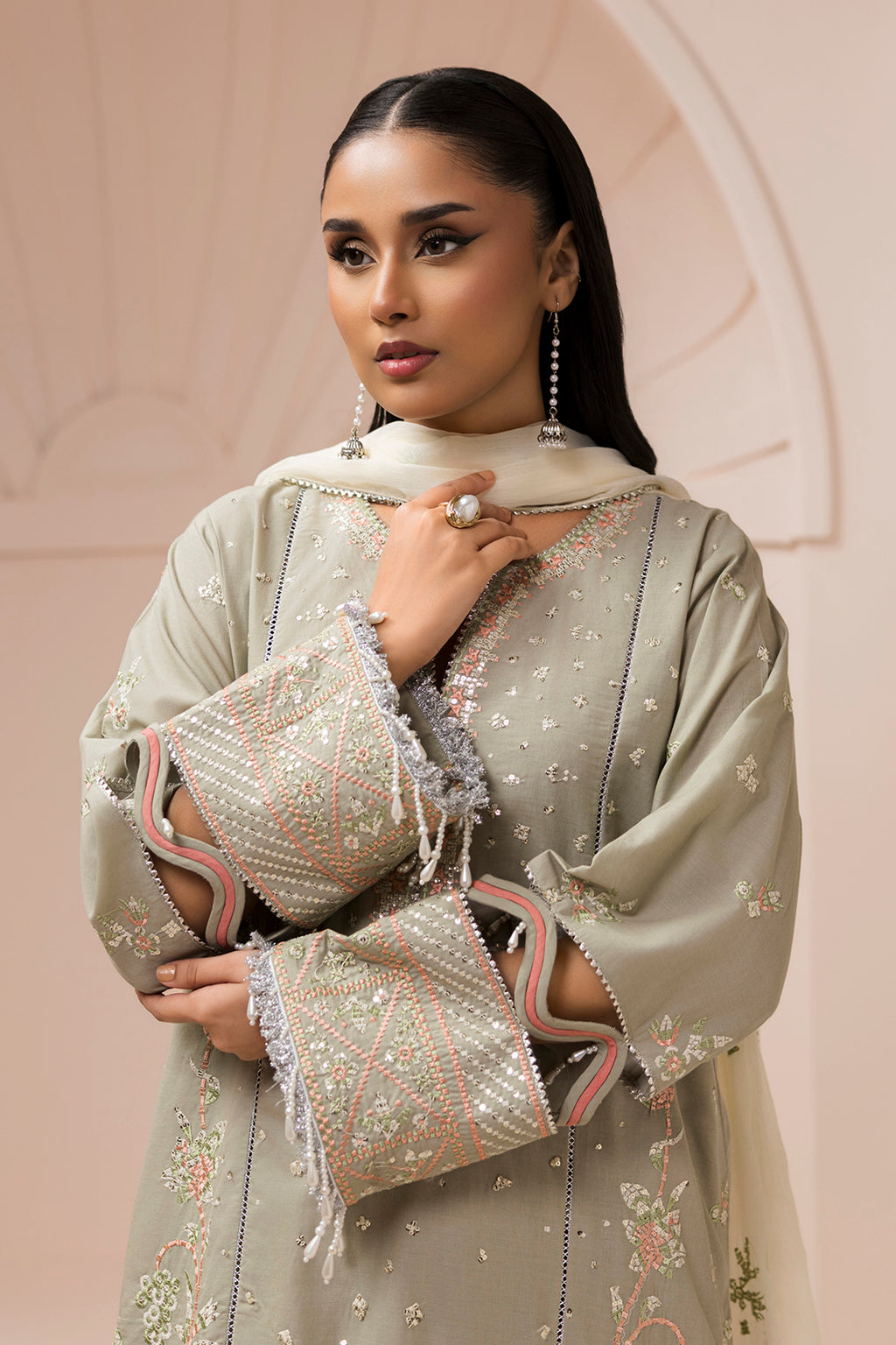 Embroidered Shirt Shalwar Dupatta - 0509