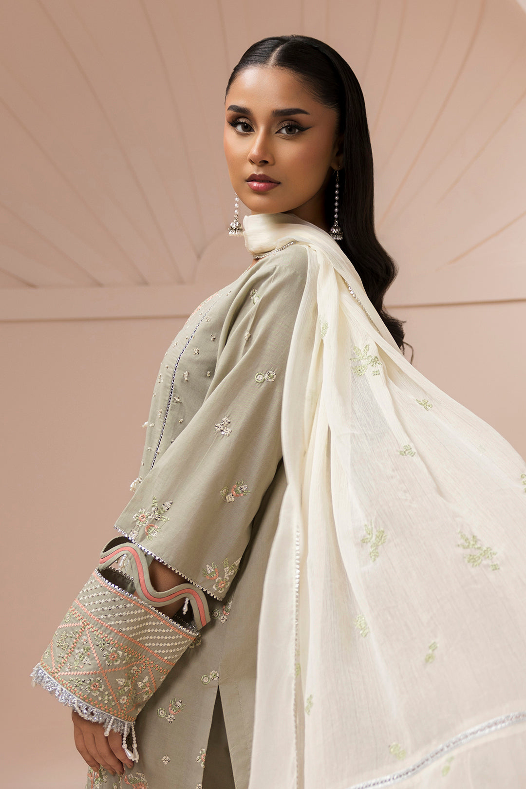 Embroidered Shirt Shalwar Dupatta - 0509