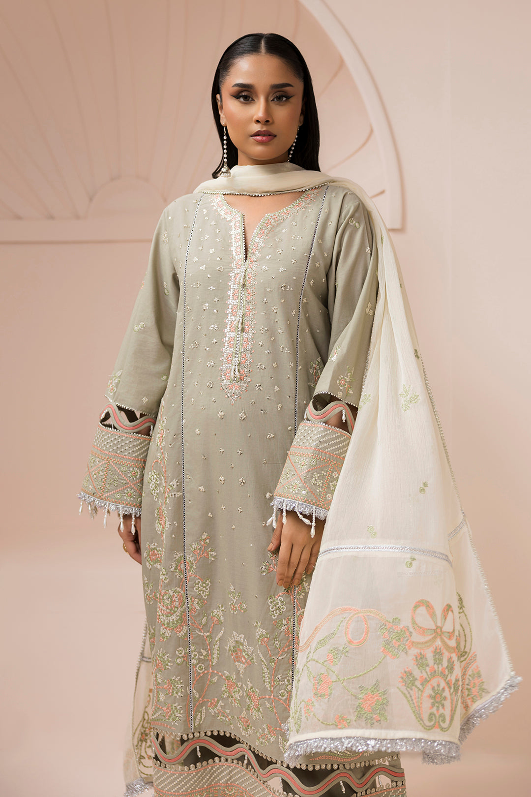 Embroidered Shirt Shalwar Dupatta - 0509