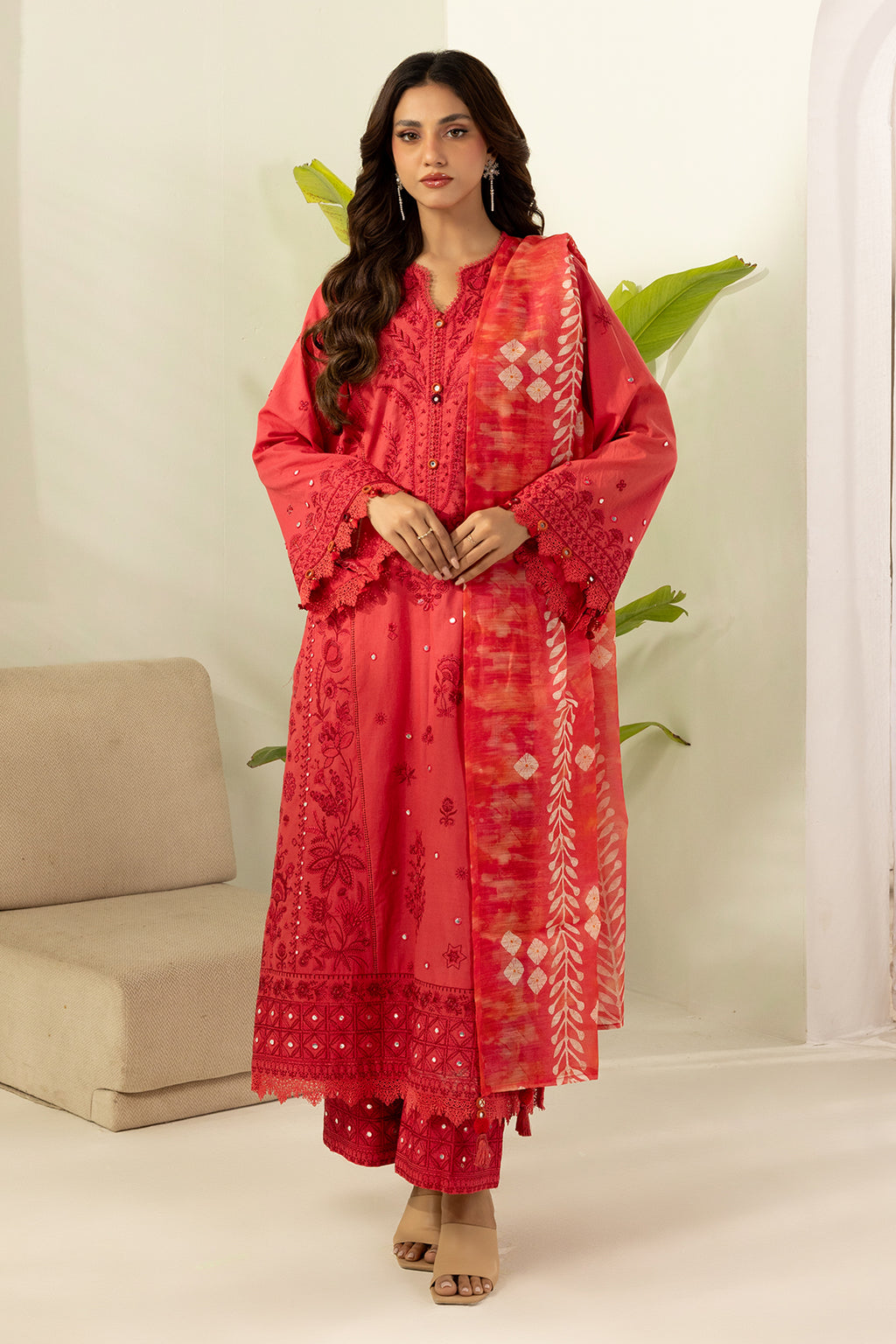 Embroidered Shirt Shalwar Dupatta - 0510