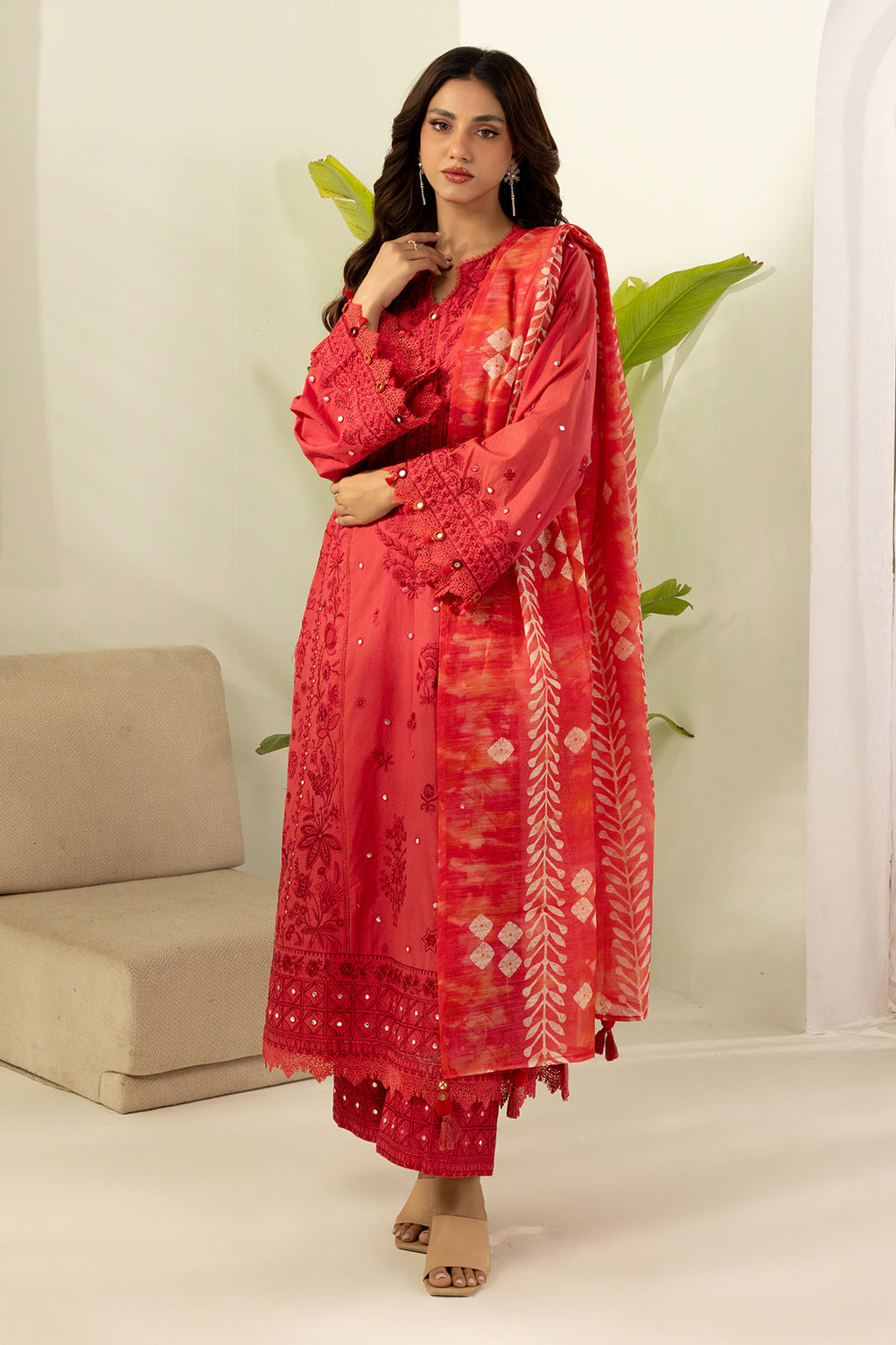 Embroidered Shirt Shalwar Dupatta - 0510