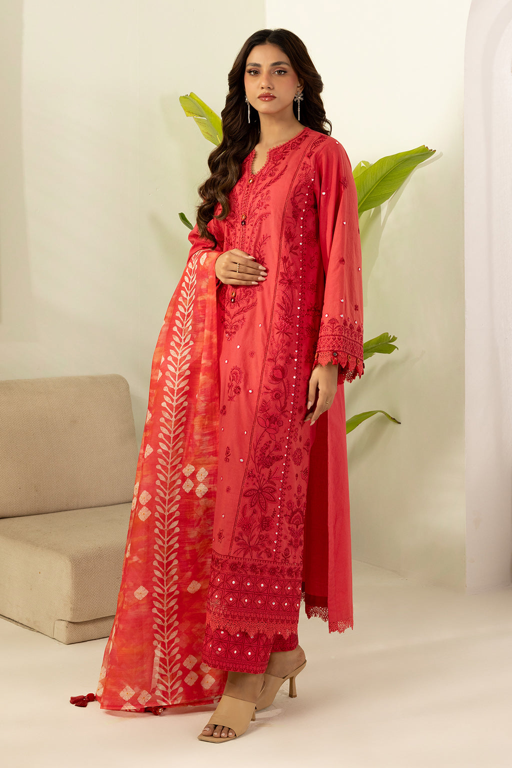 Embroidered Shirt Shalwar Dupatta - 0510