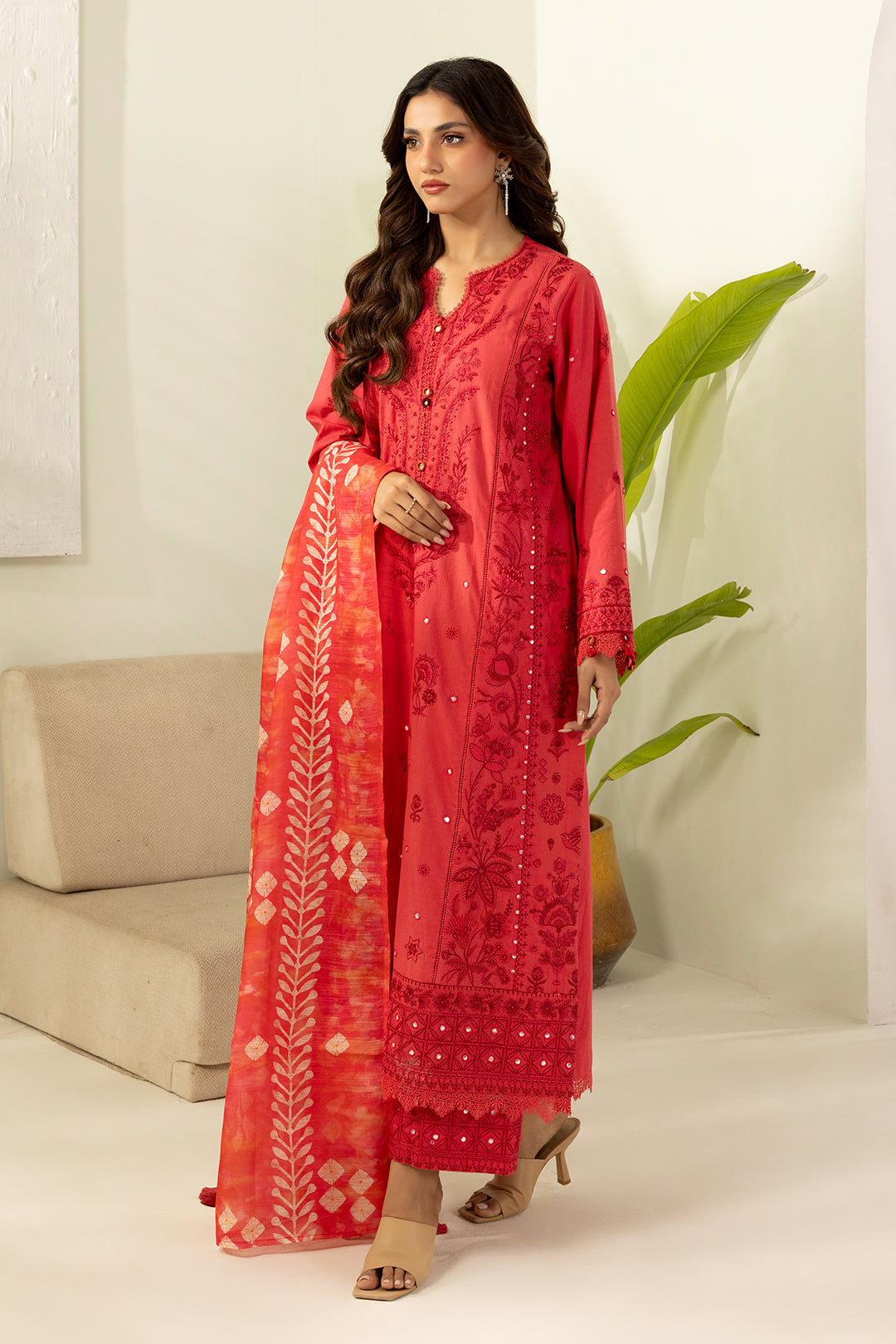 Embroidered Shirt Shalwar Dupatta - 0510