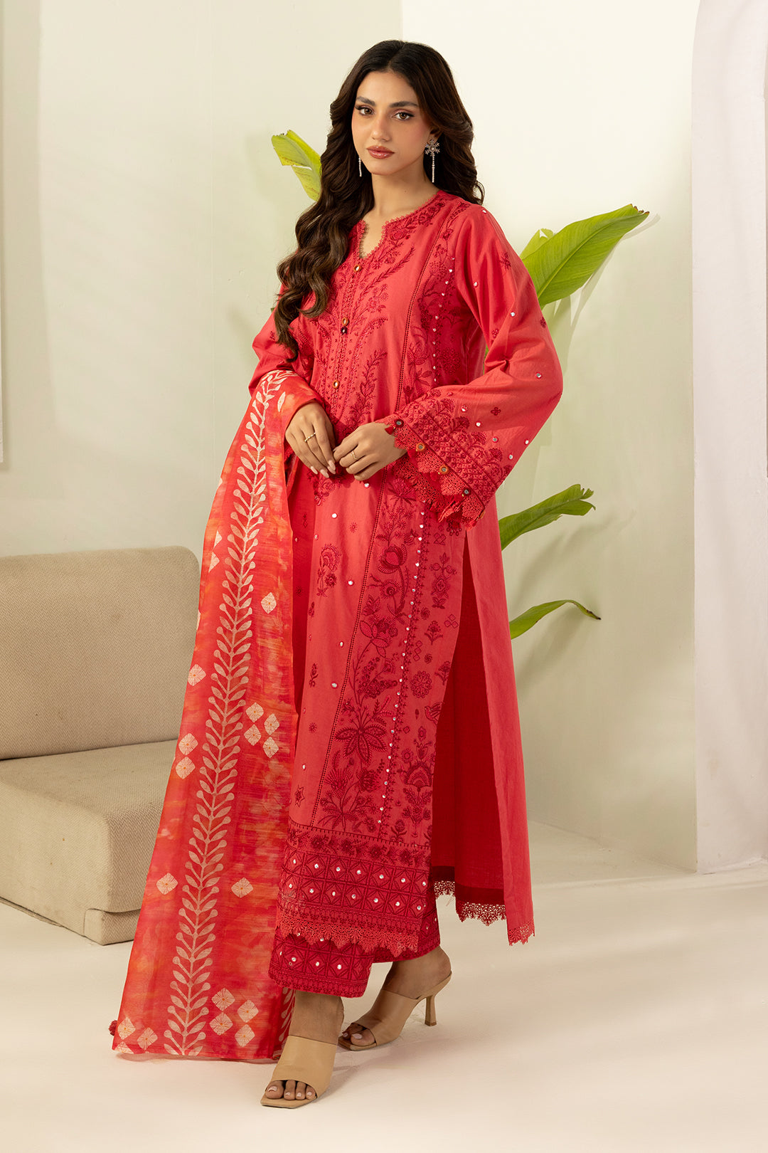 Embroidered Shirt Shalwar Dupatta - 0510