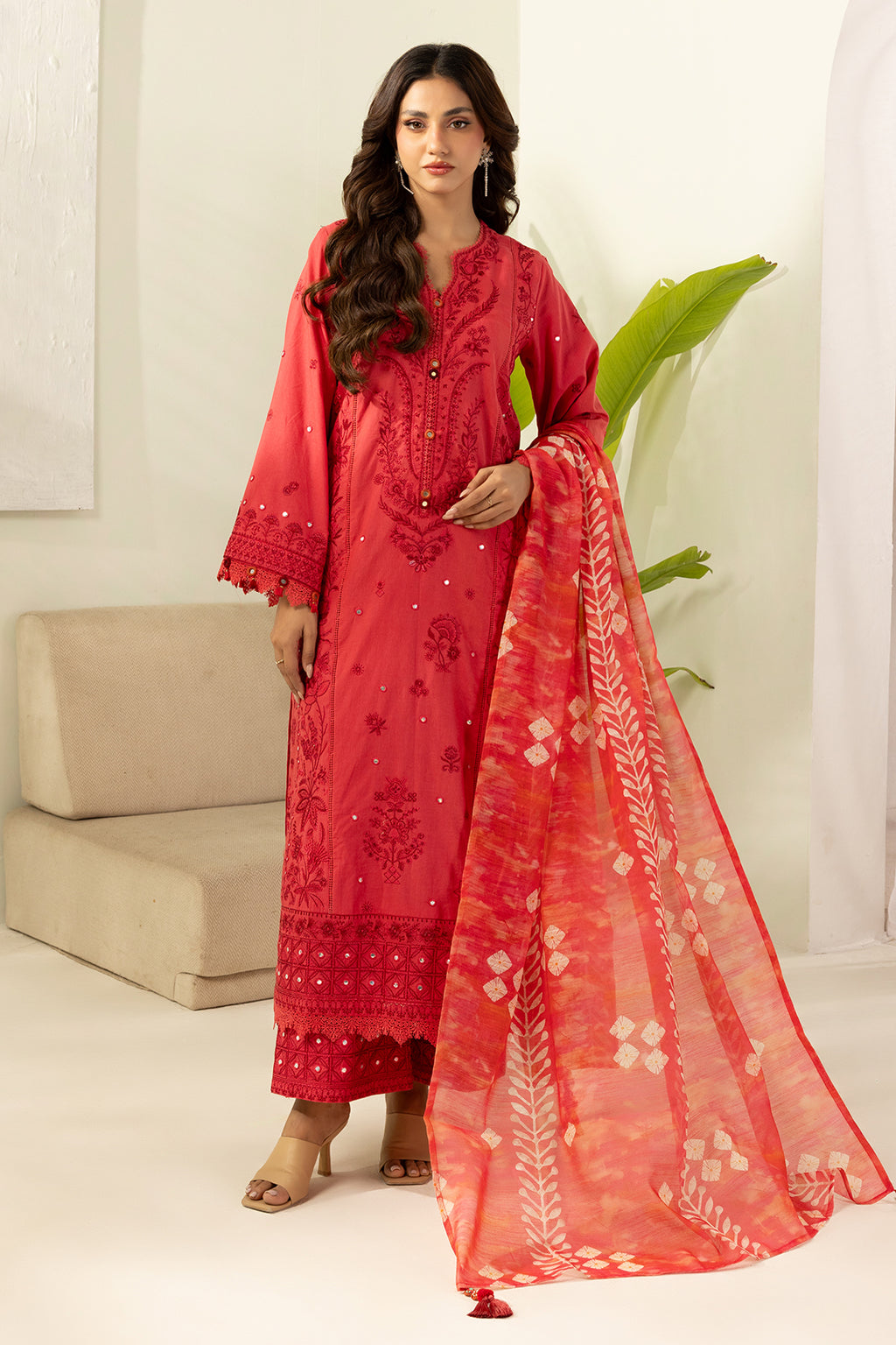 Embroidered Shirt Shalwar Dupatta - 0510