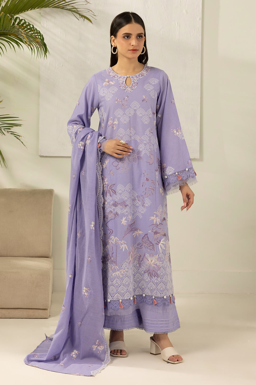 Embroidered Shirt Shalwar Dupatta - 0516