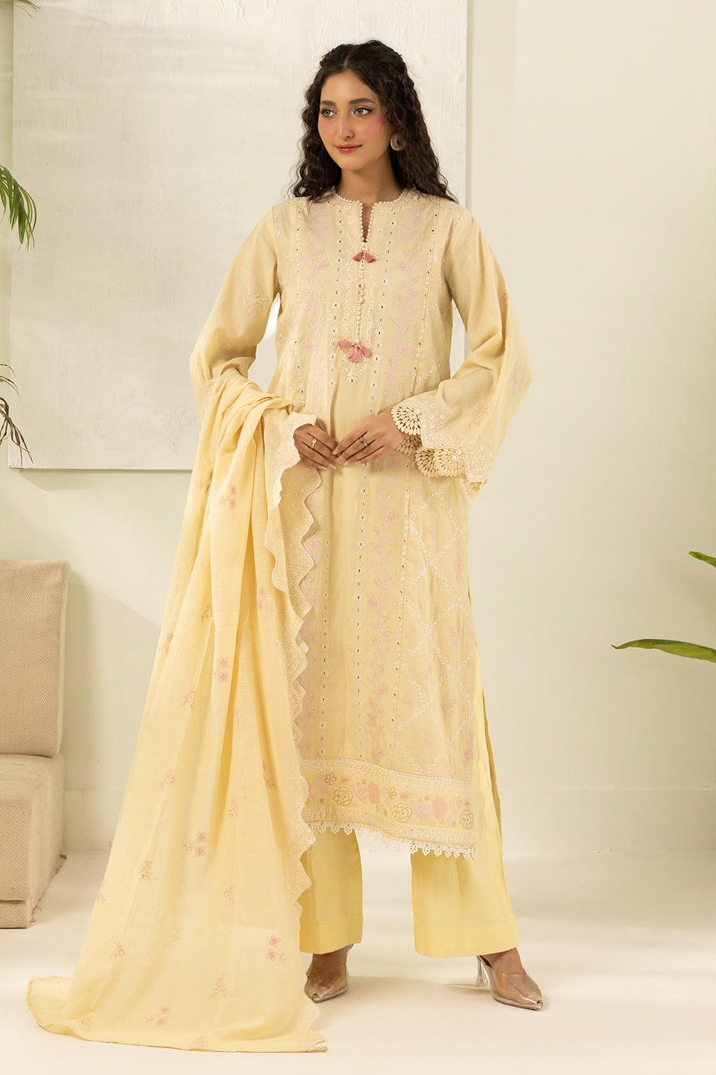 Embroidered Shirt Shalwar Dupatta - 0518