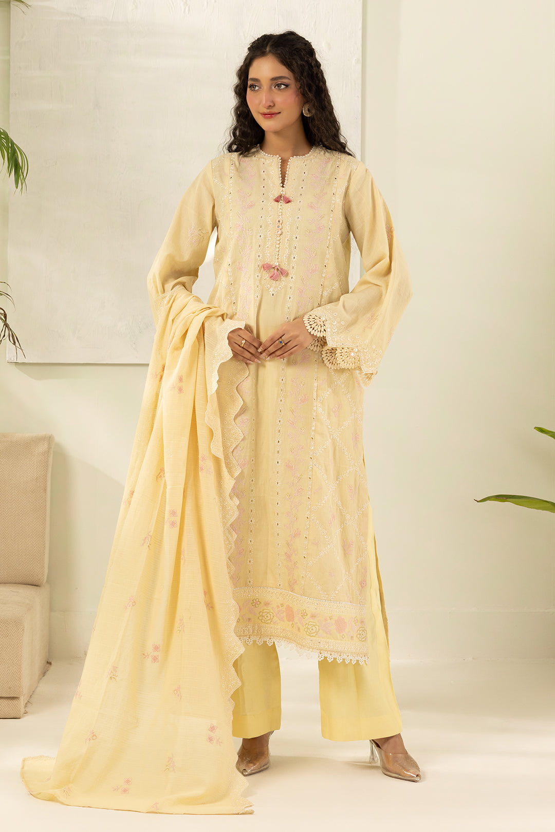 Embroidered Shirt Shalwar Dupatta - 0518