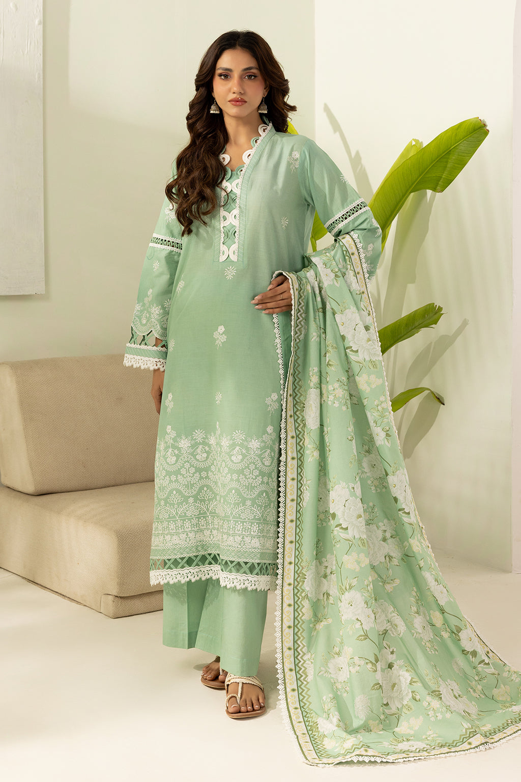 Embroidered Shirt Shalwar Dupatta - 0568