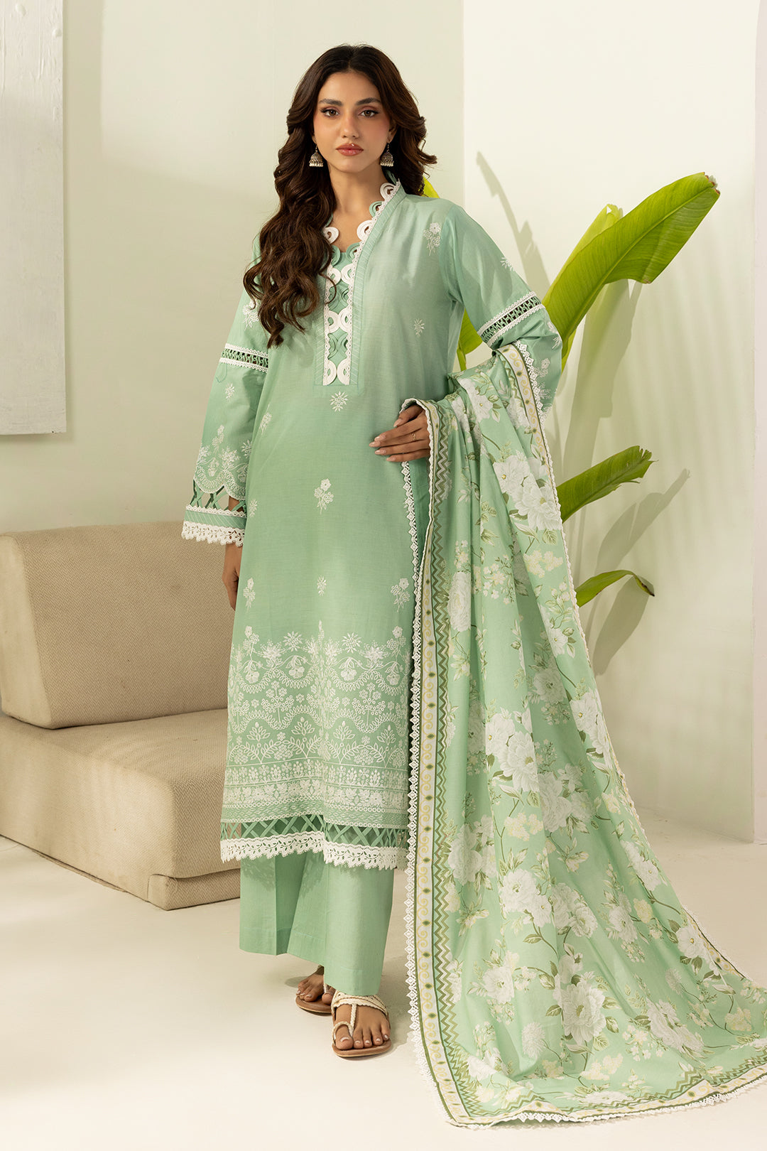 Embroidered Shirt Shalwar Dupatta - 0568