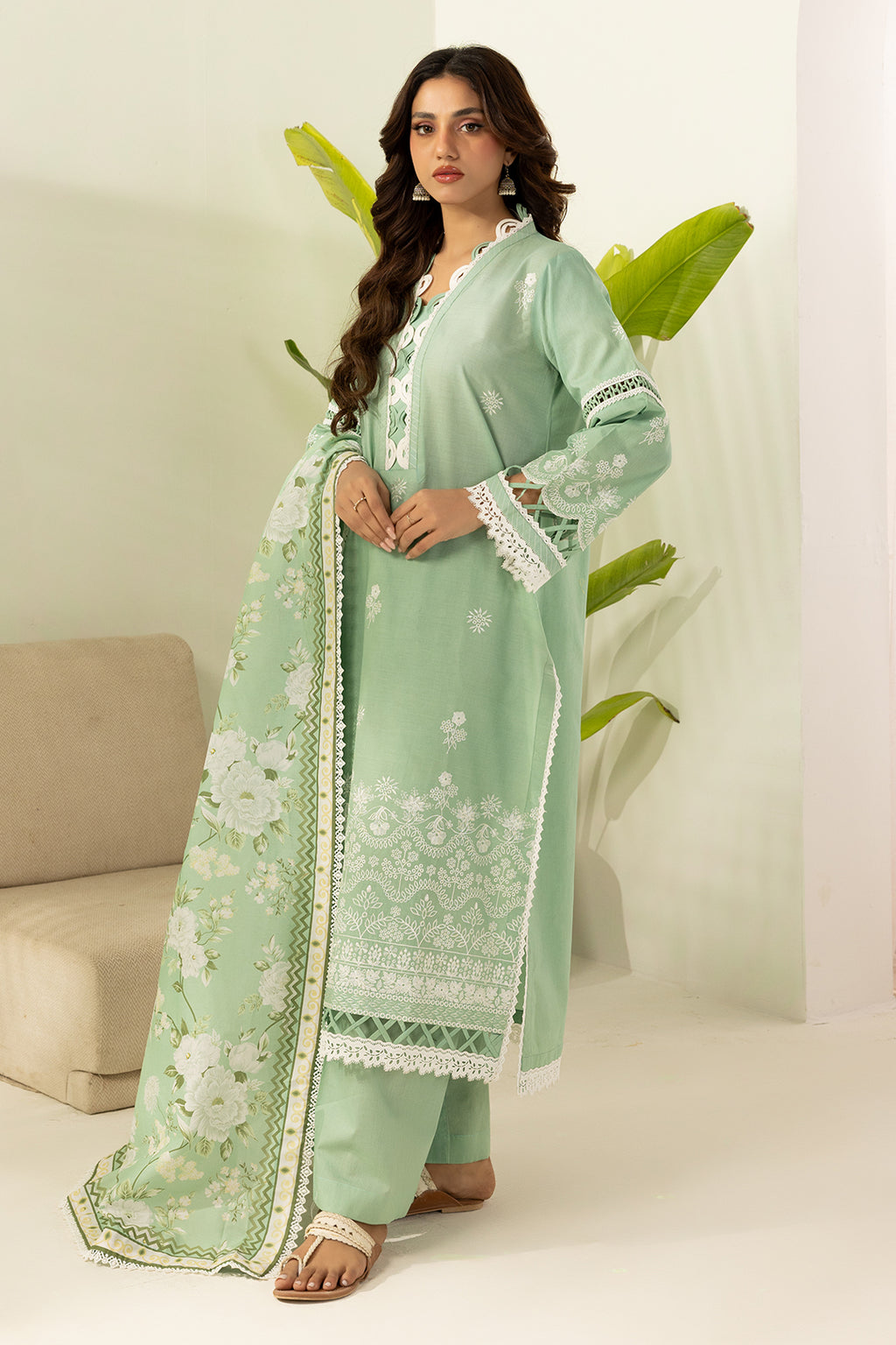 Embroidered Shirt Shalwar Dupatta - 0568