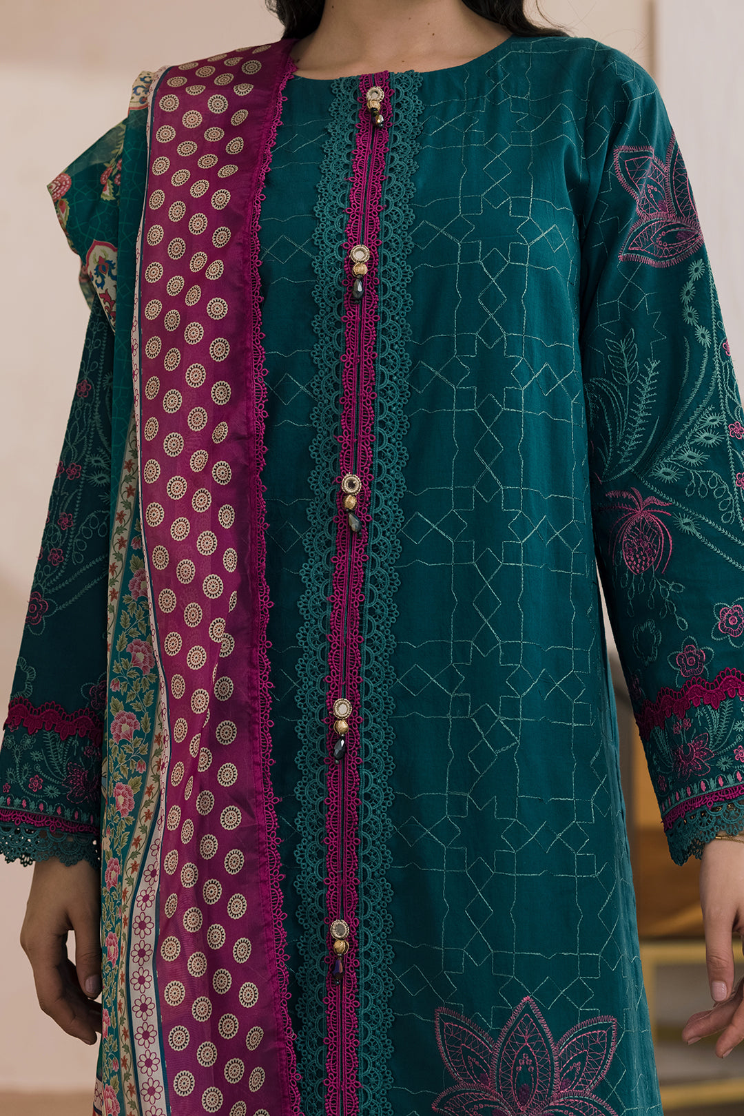 Embroidered Shirt Shalwar Dupatta - 0573