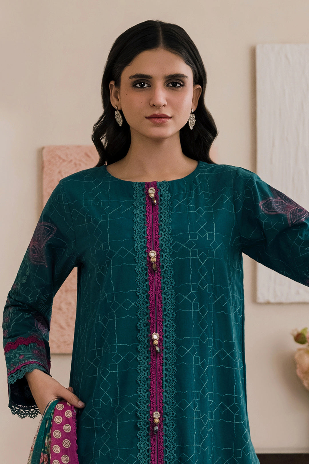 Embroidered Shirt Shalwar Dupatta - 0573