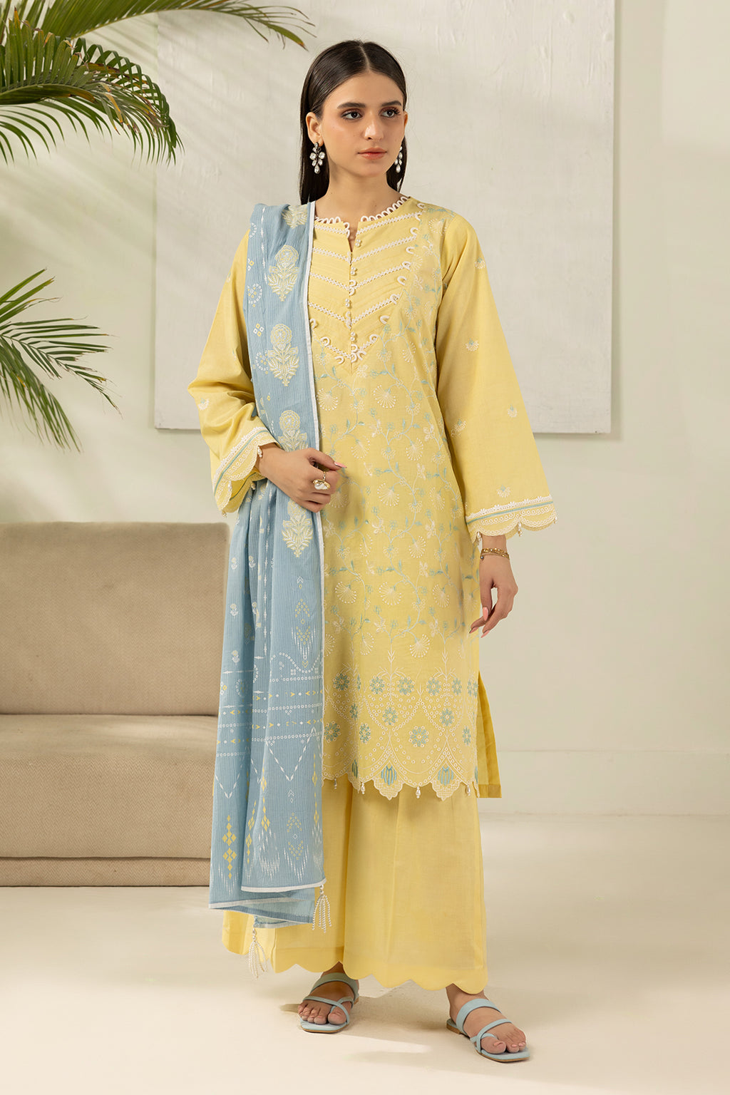 Embroidered Shirt Shalwar Dupatta - 0574