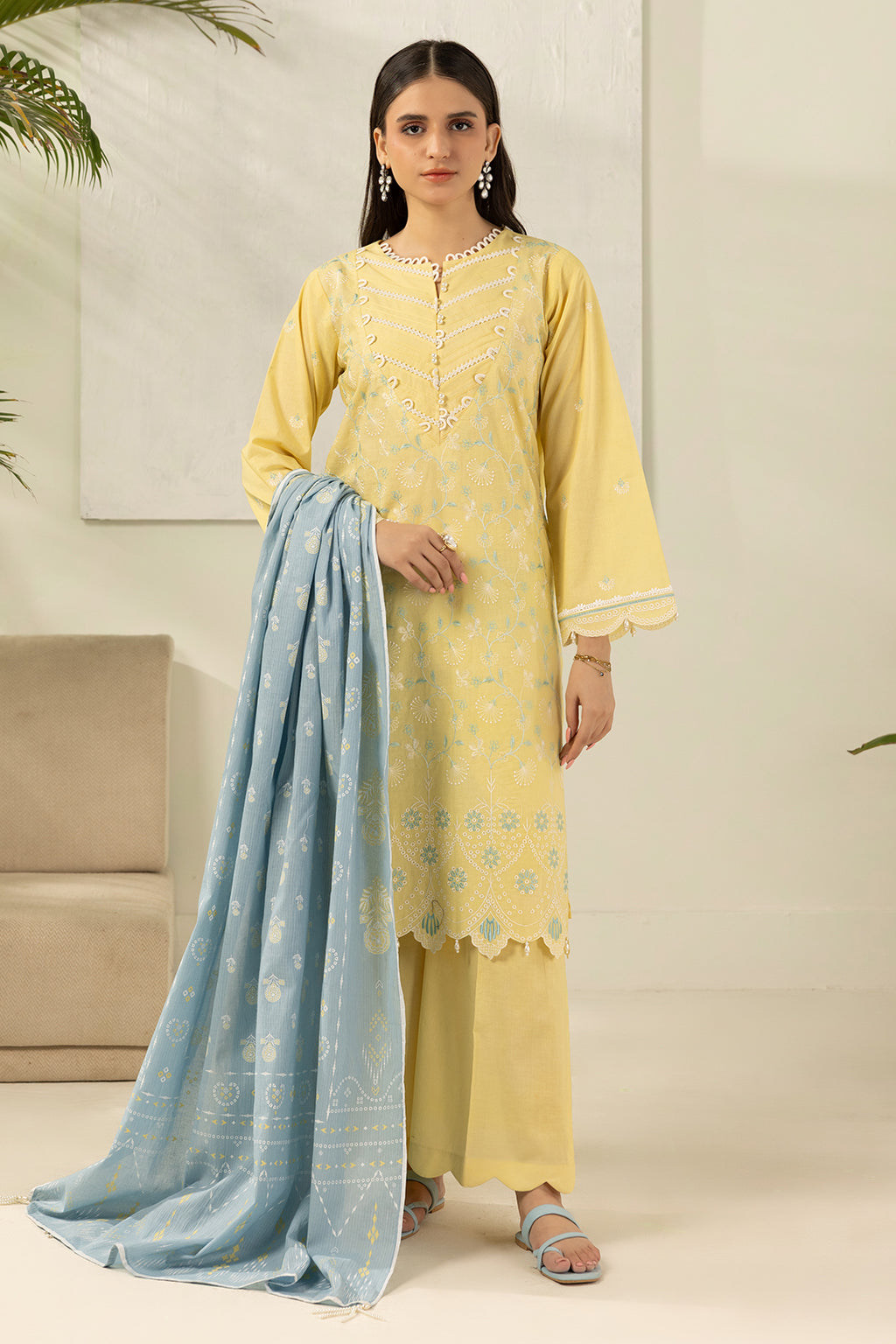 Embroidered Shirt Shalwar Dupatta - 0574