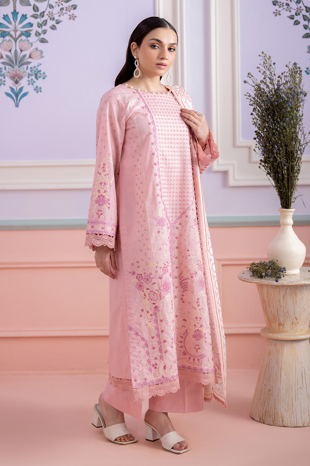 Embroidered Shirt Shalwar Dupatta - 0575
