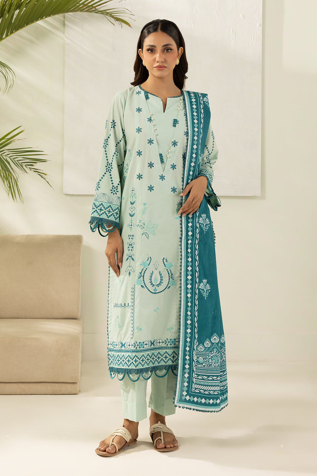 Embroidered Shirt Shalwar Dupatta - 0576