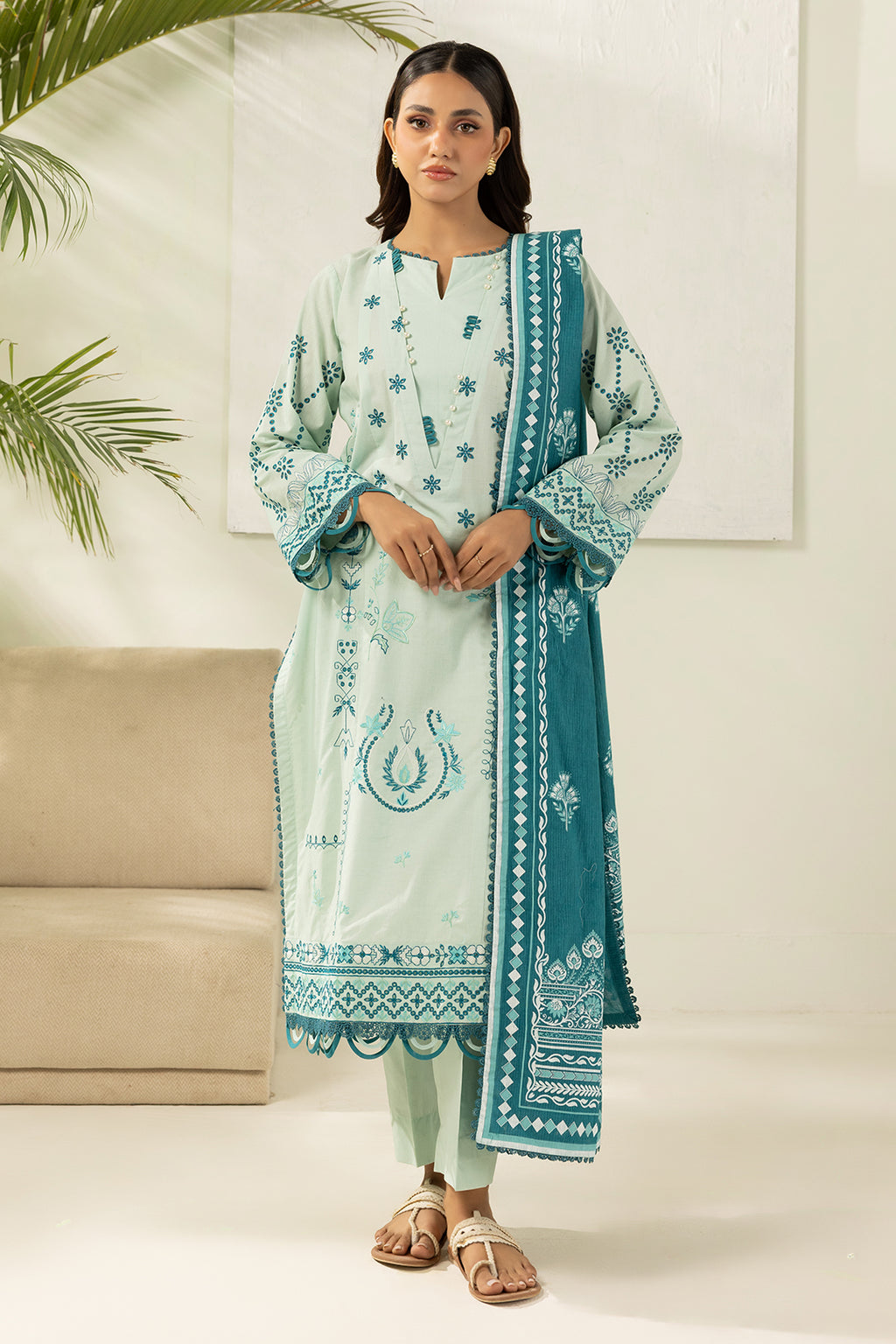 Embroidered Shirt Shalwar Dupatta - 0576