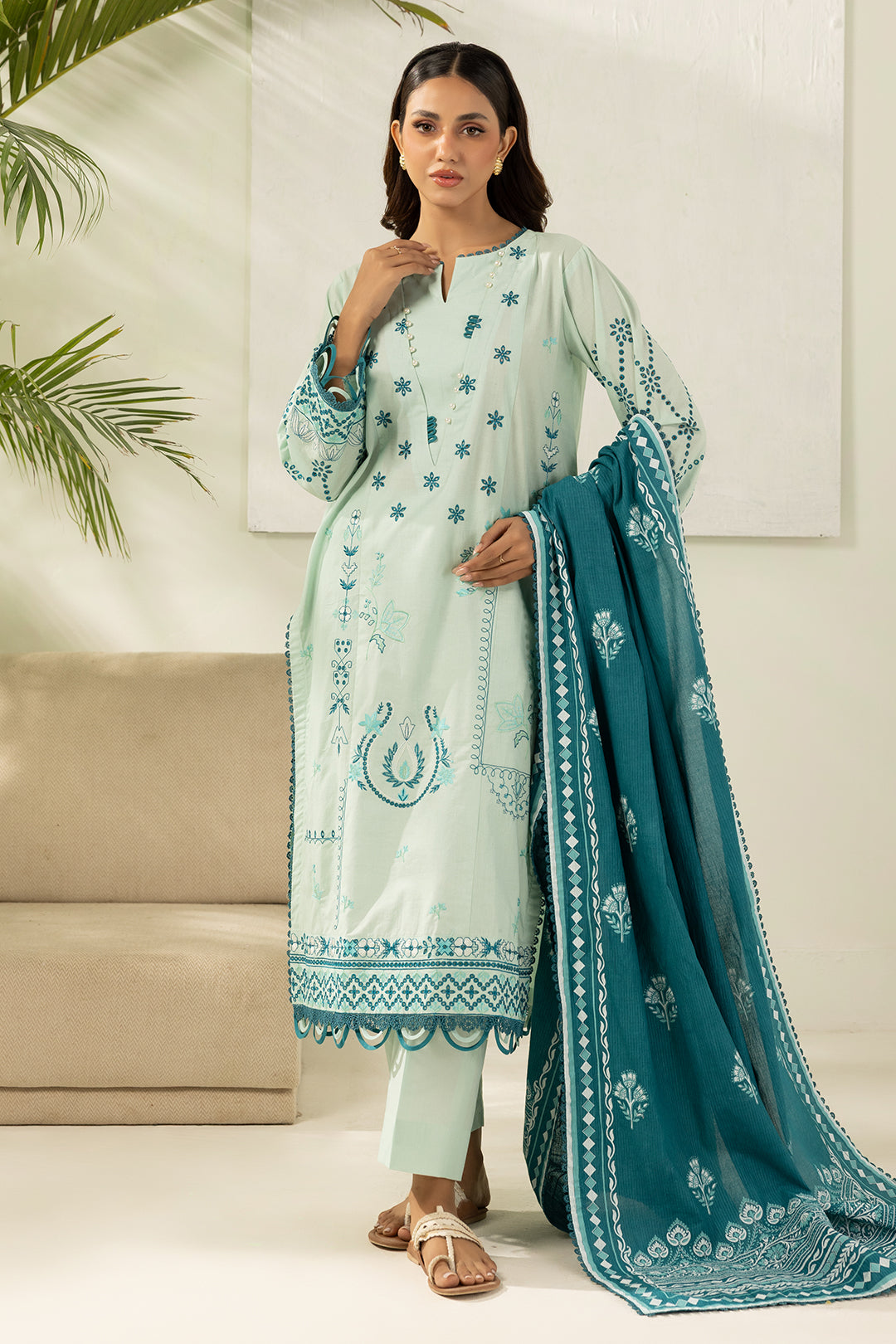 Embroidered Shirt Shalwar Dupatta - 0576