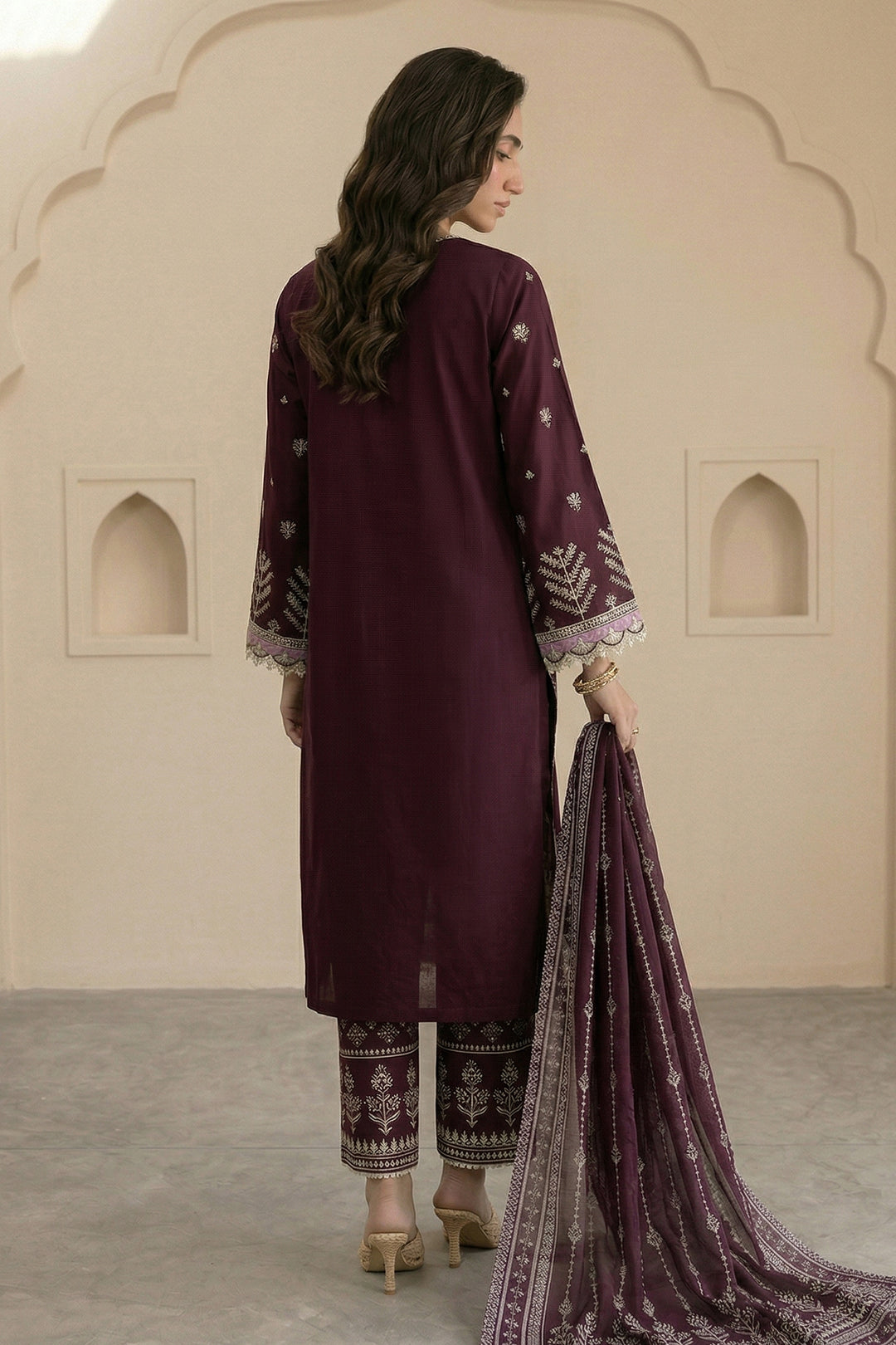 Embroidered Shirt Shalwar Dupatta - 0577