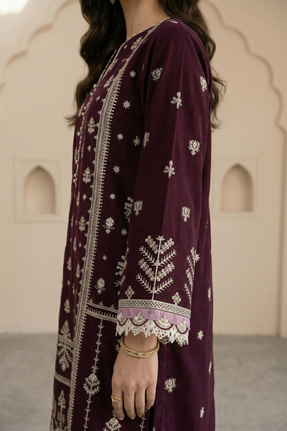 Embroidered Shirt Shalwar Dupatta - 0577