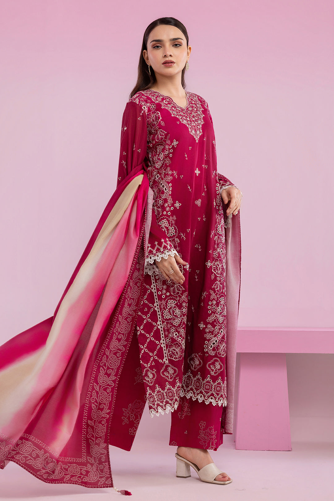 Embroidered Shirt Shalwar Dupatta - 0578