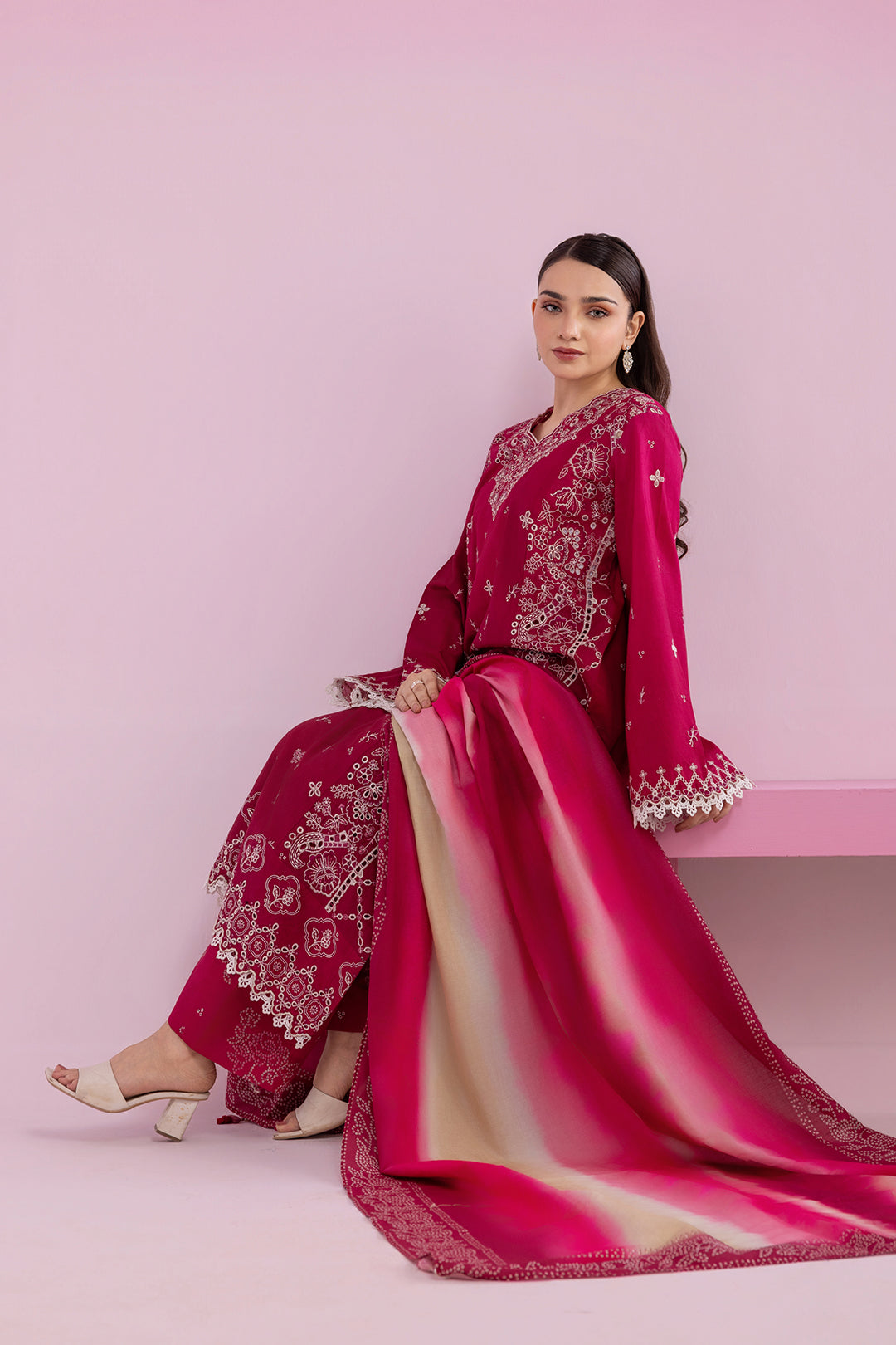 Embroidered Shirt Shalwar Dupatta - 0578