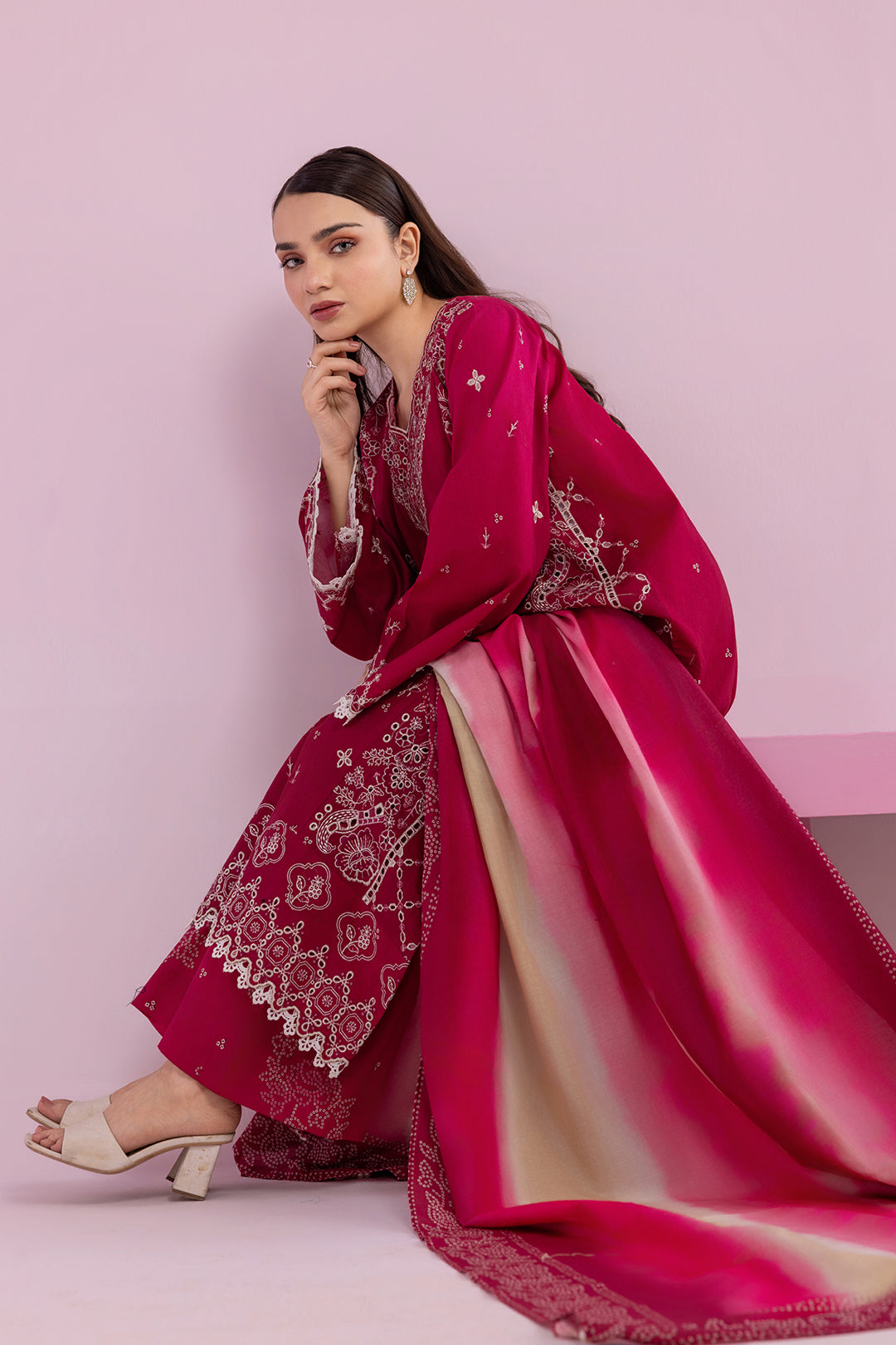Embroidered Shirt Shalwar Dupatta - 0578