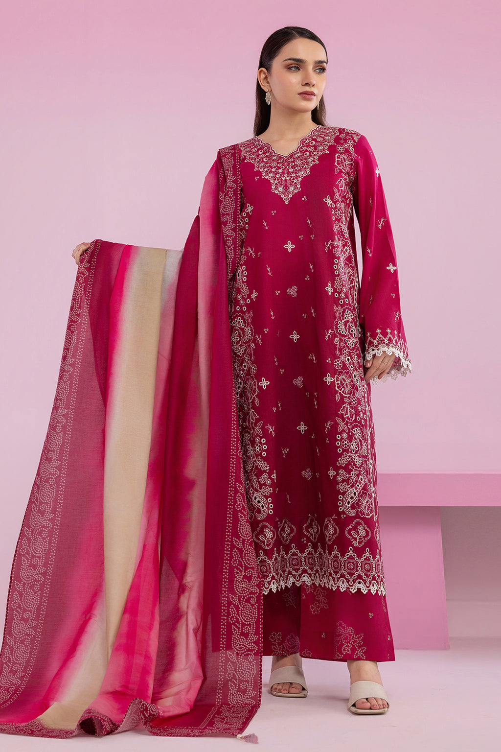 Embroidered Shirt Shalwar Dupatta - 0578