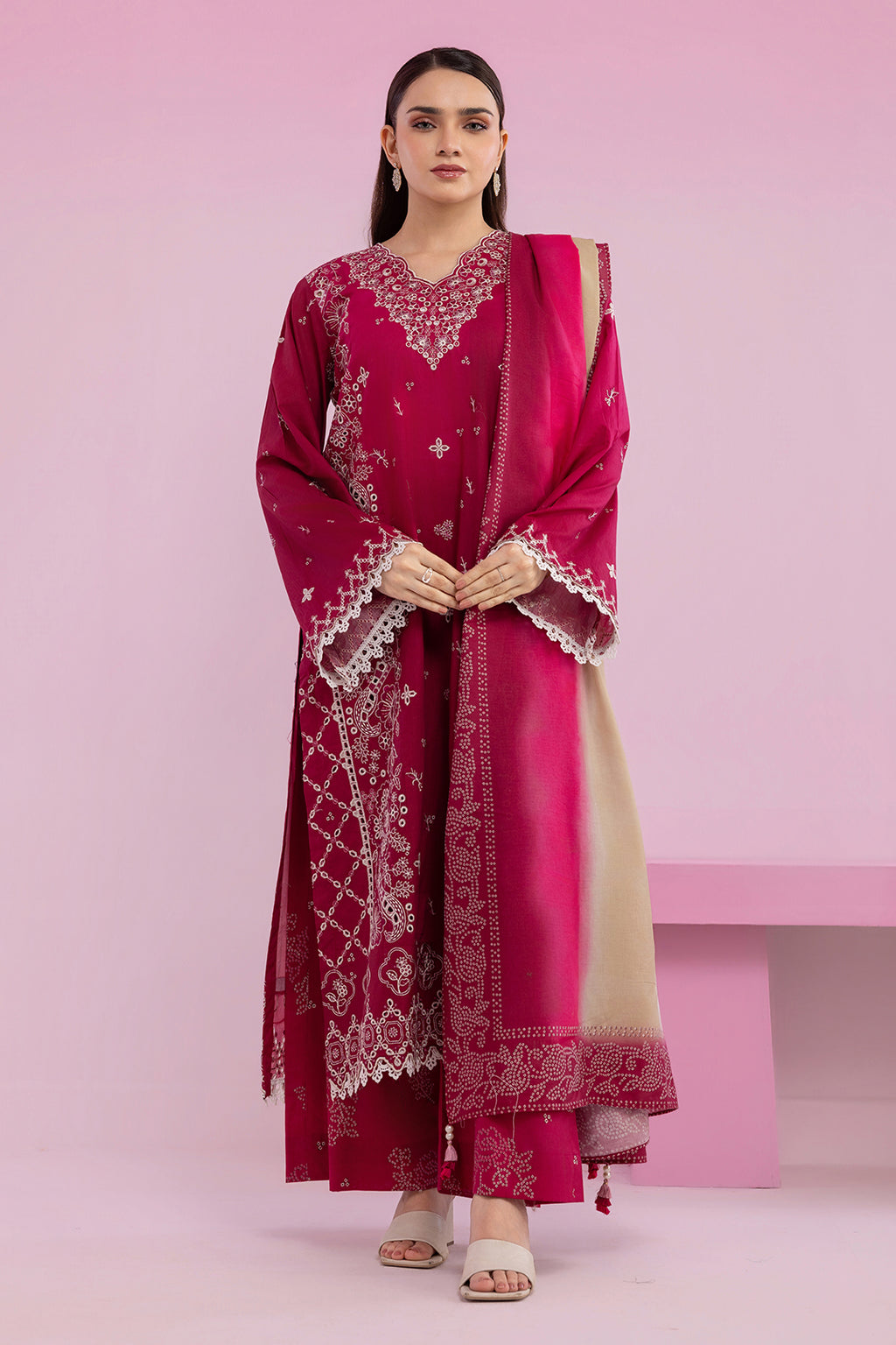 Embroidered Shirt Shalwar Dupatta - 0578