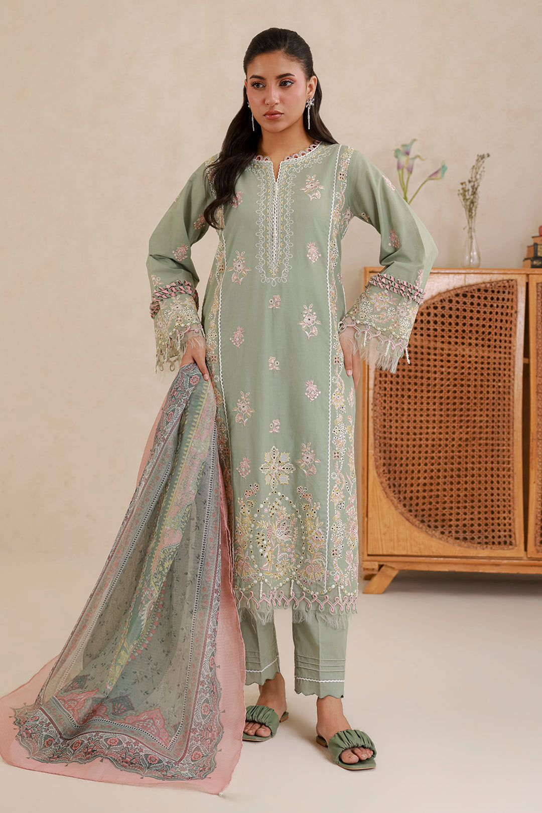 Embroidered Shirt Shalwar Dupatta - 0579