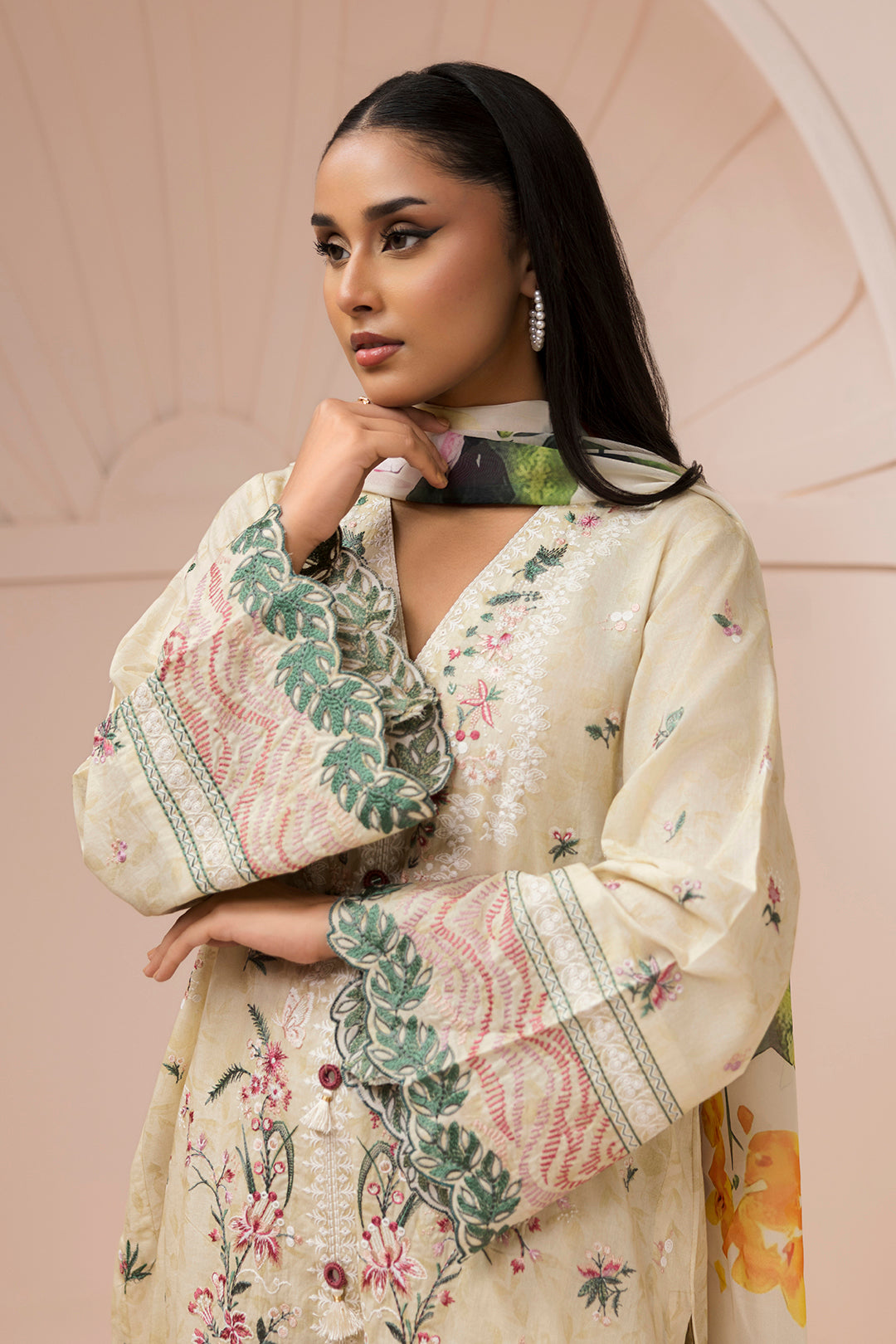 Embroidered Shirt Shalwar Dupatta - 0580